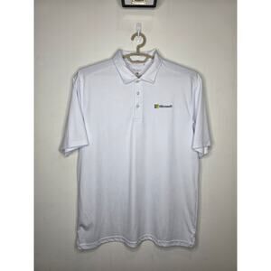 Clique Microsoft logo white short sleeve polo shirt - XL
